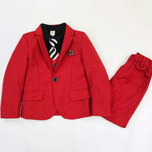 Load image into Gallery viewer, Autumn Children&#39;s Suit Brooch Suit Children&#39;s Show Suit Three Pieces Kids Christmas Clothes