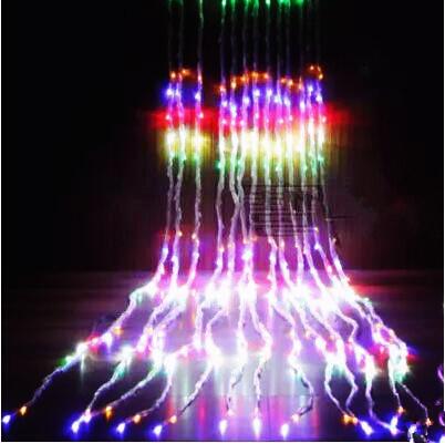 New Year!3X3M Christmas LED Waterfull Lights Decoration AC LED Net String Lights Christmas Wedding Garlands Luces de Navidad