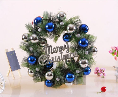 Christmas Wreath Pine Needles Christmas Decoration For Home Party New Year Supplies 36cm Diameter C043