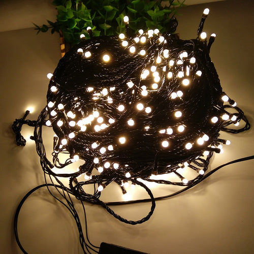 Thrisdar 100M 500LED Black Wire Christmas Fairy LED String Light Garland Outdoor Garden Patio Holiday Xmas Tree Fairy Light