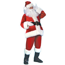 Load image into Gallery viewer, Adult Christmas Santa Claus Costume Suit Plush Father Fancy Clothes Xmas Cosplay Props Men Coat Pants Beard Belt Hat Full Set