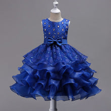 Load image into Gallery viewer, 2019 New Children Clothing Girls Elegant Princess Wedding Dress Kids Fashion Beaded Fringe Bow Dress 3-15Y Christmas Clothes