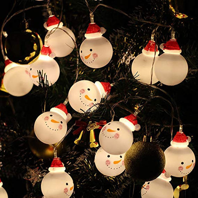 Christmas Lights, 16 Feet Christmas Lights Decoration Christmas Snowman Lights String with 30 Warm White Led Lights
