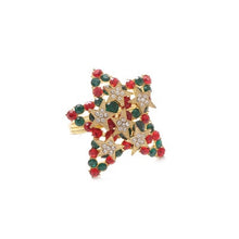 Load image into Gallery viewer, 50/PCS new Christmas metal napkin clasp creative gold star napkin ring hotel napkin ring mouth loop