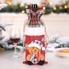 Load image into Gallery viewer, Drawstring Christmas Wine Bottle Cover Bags Holiday Home Party Decoration Santa Claus/Snowman/Elk/Bear