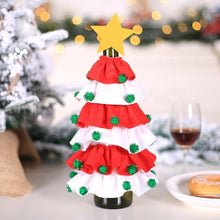 Load image into Gallery viewer, Christmas Tree Design Wine Bottle Cap Holiday Cover Set Christmas Party Holiday Table Decoration