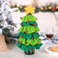 Load image into Gallery viewer, Christmas Tree Design Wine Bottle Cap Holiday Cover Set Christmas Party Holiday Table Decoration