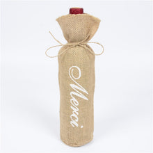 Load image into Gallery viewer, 100pcs Christmas Natural Jute Wine Bottle Covers Gift Bags Blind Packaging Hessian Linen Pouch Wedding Red Wine Champagne Bag