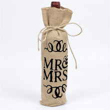 Load image into Gallery viewer, 100pcs Christmas Natural Jute Wine Bottle Covers Gift Bags Blind Packaging Hessian Linen Pouch Wedding Red Wine Champagne Bag