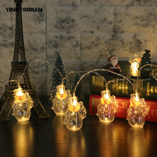 YINGTOUMANT Transparent Santa Type Lamp USB LED String Light Christmas Holiday Wedding Party Decoration Lighting 8m 40LED