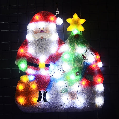 2D Christmas Santa clause & snowman festival lights - 21 in. Tall navidad Cafe Bar signboard hanging  Signage wall decoration