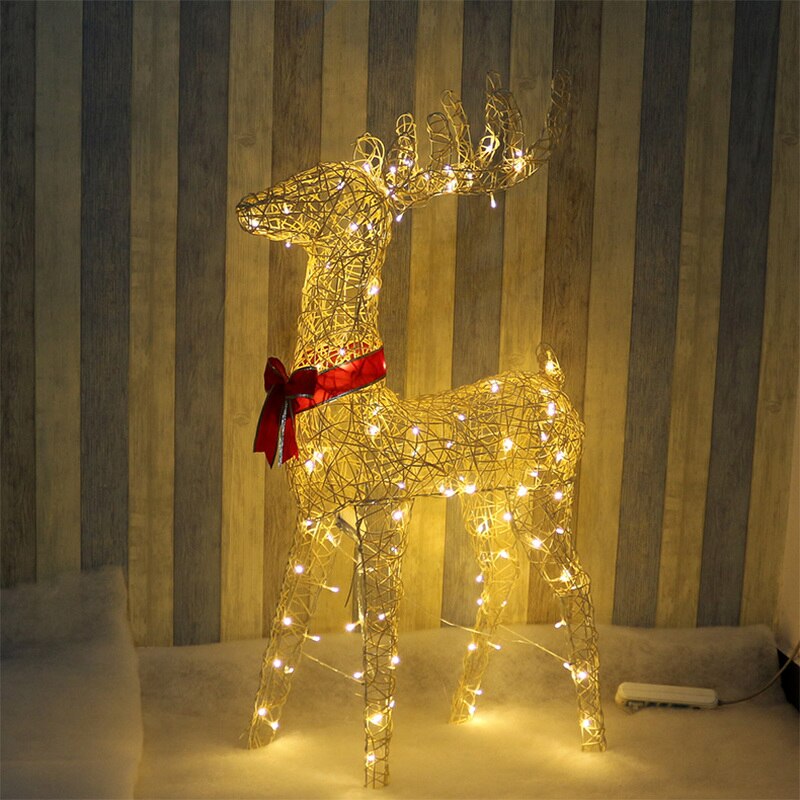 Christmas deer decoration decoration decoration 1.2m tieyi Christmas deer glow with lights doll Christmas deer cart decoration