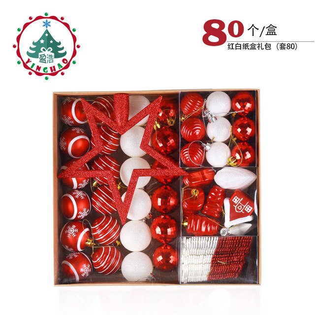 Opening holiday wedding decoration ceiling decoration ball Christmas ball gift set gift bag Christmas tree pendant