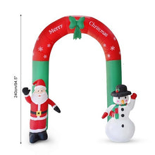Load image into Gallery viewer, 240cm Giant Arch Santa Claus Snowman Inflatable Garden Yard Archway Christmas Ornaments Xmas New Year Festival Party Props Decor