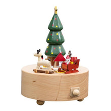 Load image into Gallery viewer, Wooden Christmas Music Box Cute Beech Rotary Musical Box for Christmas Decorations