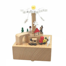 Load image into Gallery viewer, Wooden Christmas Music Box Cute Beech Rotary Musical Box for Christmas Decorations