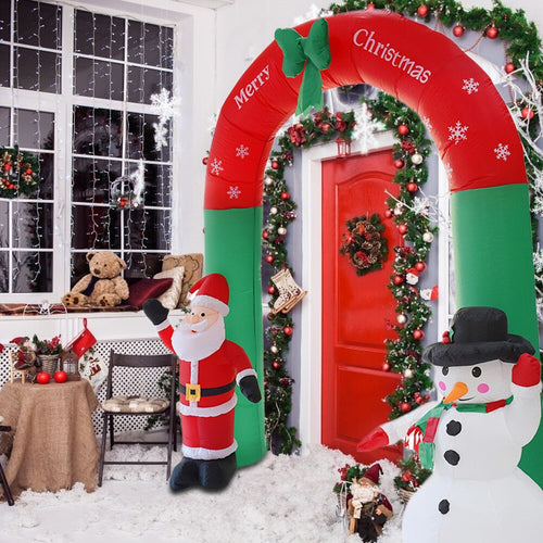 Inflatable Christmas Santa Claus Snowman Arch Outdoor Ornaments Xmas Party Props Christmas Decorations For Home Shop Yard Garden