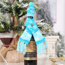 Load image into Gallery viewer, Knitted Sweater Christmas Decorations Wine Bottle Cover Set Scarf And Hat For Xmas Holiday Dining Table Decor Gift Wrapping