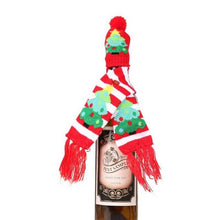 Load image into Gallery viewer, Knitted Sweater Christmas Decorations Wine Bottle Cover Set Scarf And Hat For Xmas Holiday Dining Table Decor Gift Wrapping