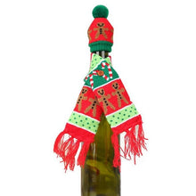 Load image into Gallery viewer, Knitted Sweater Christmas Decorations Wine Bottle Cover Set Scarf And Hat For Xmas Holiday Dining Table Decor Gift Wrapping