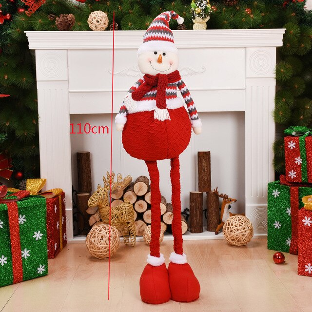 New Year Birthday Gifts Santa Claus Snowman Elk Figures Christmas Decoration Ornaments Standing Doll Toy Table Window Tree Decor