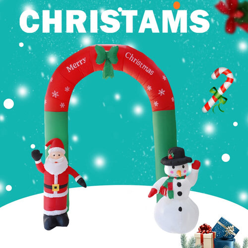 2.4m Decorative Party Garden Yard Foldable Easy Install Polyester Prop Indoor Outdoor Inflatable Giant Christmas Archway Stage