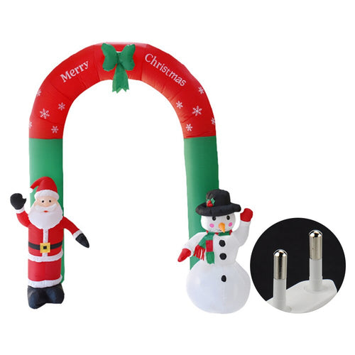 2.4m Inflatable Polyester Stage Party Easy Install Decorative Foldable LED Light Indoor Outdoor Christmas Archway Garden Yard