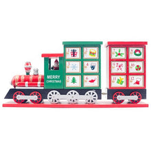 Load image into Gallery viewer, Wooden Christmas Advent Countdown Calendar Painted Train Candy Storage Decor