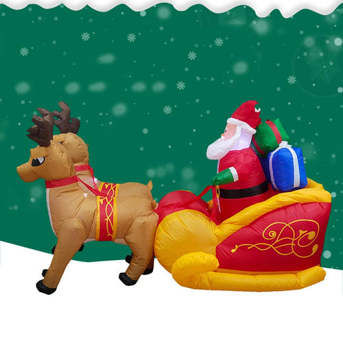 2.2m Christmas Inflatable LED Light Santa Sled Doll Party Decoration Ornament