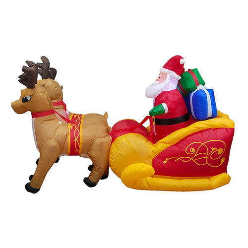 2.2m Christmas Inflatable LED Light Santa Sled Doll Party Decoration Ornament