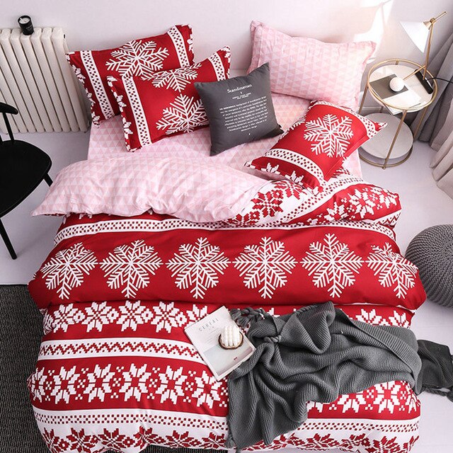Merry Christmas Snowflake Bedding Set Ornaments Christmas Decoration For Home Navidad 2019 New Year Gift Cristmas Deco Noel 2020