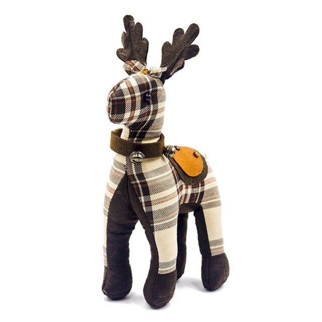 Christmas Elk Doll Reindeer Figurine Plush Doll Ornaments Holiday Toy Gift Decorations