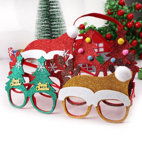 600pcs Christmas Decorations For Home Decor New Year Glasses For Children Santa Claus Deer Snowman Christmas Ornaments Random