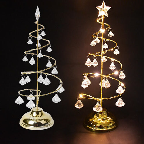 Christmas tree lights ornaments wrought iron diamonds colorful creative LED lighting desktop decorative ornaments