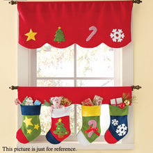 Load image into Gallery viewer, Festnight 2pcs Window Curtains Christmas Decoration Favor Gift Pennant Bunting Valance Christmas Decoration Supplies