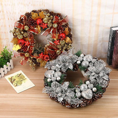 2019 Christmas Wreaths Artificial Handmade Garland Door Hanging Xmas Decorative For Christmas Party Shopping Mall Window