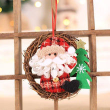Load image into Gallery viewer, Christmas Wreath Door Hanging Christmas Tree Decoration Christmas Figurine Rattan New Christmas Santa Doll Christmas Decorations