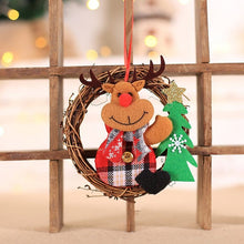 Load image into Gallery viewer, Christmas Wreath Door Hanging Christmas Tree Decoration Christmas Figurine Rattan New Christmas Santa Doll Christmas Decorations