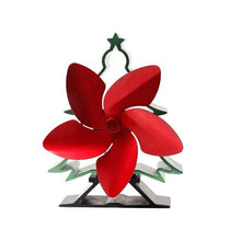 Load image into Gallery viewer, 5 Blades Christmas Tree Powered Stove Fan Aluminium Silent Eco-Friendly for Wood Log Burner Fireplace Ecofan