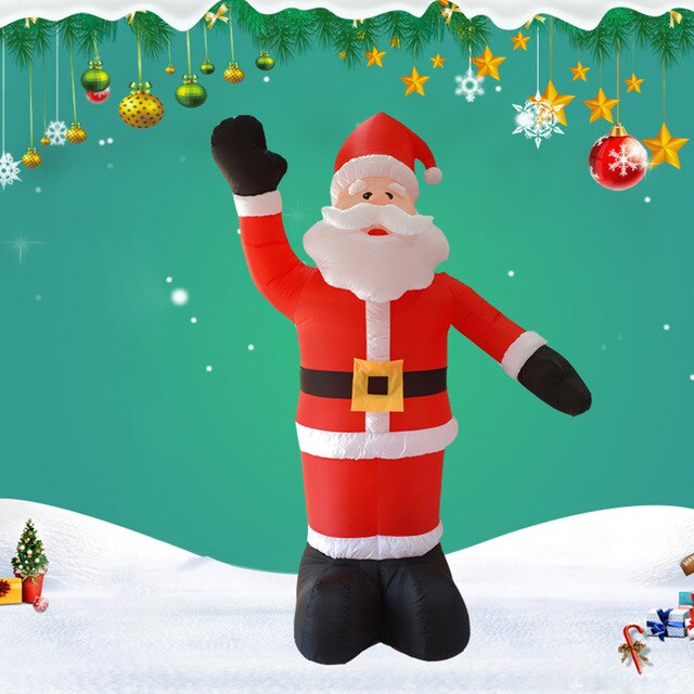Winter Christmas Inflatable LED Waving 2.4m Santa Claus Cosplay Costumes Inflatable Clothes Mascot Clothing Party Party Dress