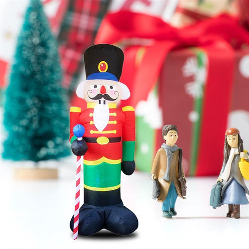 Nutcracker Christmas Party Set Christmas LED Light Up Inflatable Blown Soldier Model for Garden Indoor Porch Outdoor Decoration