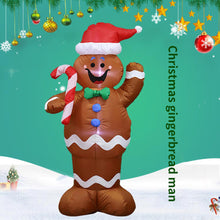 Load image into Gallery viewer, Gingerbread Man Air Blown Decoration with LED Christmas Inflatable Holiday Time Blow Up Indoor Outdoor Lawn Yard Party Prop