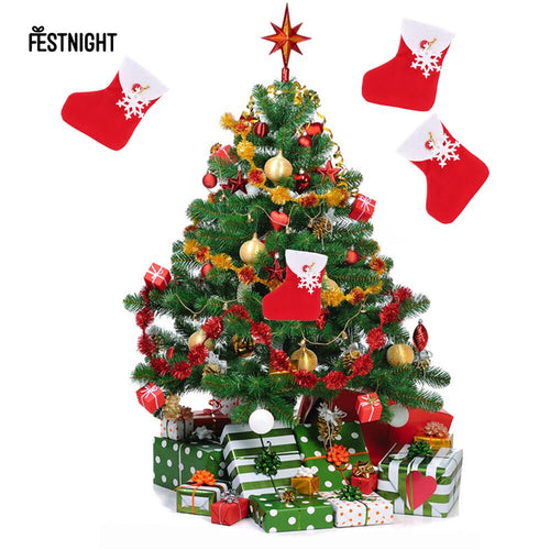 10Pcs/lot Christmas Tree Decoration Supply Great Christmas Tree Hanging Socks Cute Christmas Candy Bags Ornament Candy Pack