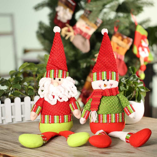 Festnight Pretty Doll Christmas Santa Claus Snowman Dolls For Kid Favor Gift Window Table Decor Party Gifts Christmas Decoration