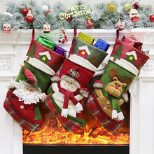 Load image into Gallery viewer, 3pcs/set Non-Woven Christmas Stockings Santa Snowman Reindeer Socks Hanger Candy Bags 2018 Christmas Decor Ornaments for Home