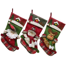 Load image into Gallery viewer, 3pcs/set Non-Woven Christmas Stockings Santa Snowman Reindeer Socks Hanger Candy Bags 2018 Christmas Decor Ornaments for Home