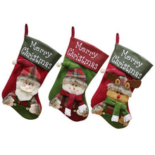 Load image into Gallery viewer, 3pcs/set Non-Woven Christmas Stockings Santa Snowman Reindeer Socks Hanger Candy Bags 2018 Christmas Decor Ornaments for Home