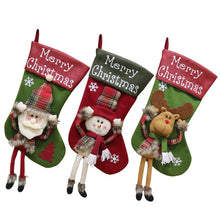Load image into Gallery viewer, 3pcs/set Non-Woven Christmas Stockings Santa Snowman Reindeer Socks Hanger Candy Bags 2018 Christmas Decor Ornaments for Home