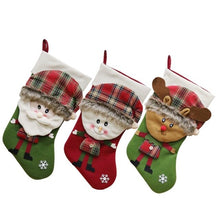 Load image into Gallery viewer, 3pcs/set Non-Woven Christmas Stockings Santa Snowman Reindeer Socks Hanger Candy Bags 2018 Christmas Decor Ornaments for Home
