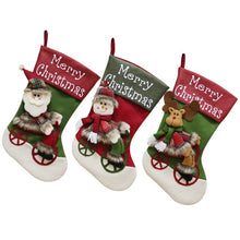 Load image into Gallery viewer, 3pcs/set Non-Woven Christmas Stockings Santa Snowman Reindeer Socks Hanger Candy Bags 2018 Christmas Decor Ornaments for Home